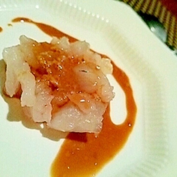日本酒にワインに、まとう鯛の肝ソースカルパッチョ